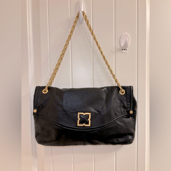 Black Leather BCBG MaxAzria Shoulder/Clutch Bag - Picture 1 of 10